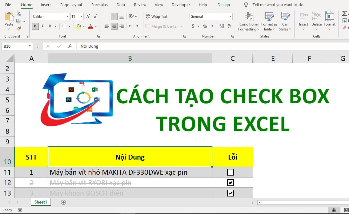 Check box trong Excel: Check box trong Excel là một công cụ tuyệt vời để kiểm tra các ô dữ liệu trong bảng tính của bạn. Với tính năng này, bạn có thể nhanh chóng và dễ dàng kiểm tra tất cả các ô dữ liệu mà bạn muốn. Nếu bạn muốn biết thêm về cách sử dụng check box trong Excel, hãy xem hình ảnh liên quan đến từ khóa này.